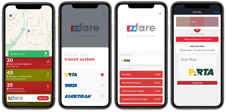 Examples of EZfare app