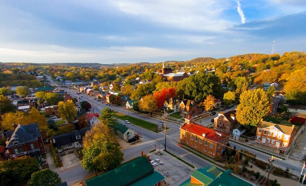 Areal view of a small town